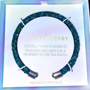 Women’s Teal Blue Crystal Energy Cuff Bracelet